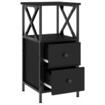 vidaXL Nočný stolík čierny 34x35,5x70 cm spracované drevo – Obrázok 5