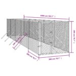 vidaXL Vonkajší koterec pre psov strieborný 2x10x2 m pozinkovaná oceľ – Obrázok 4