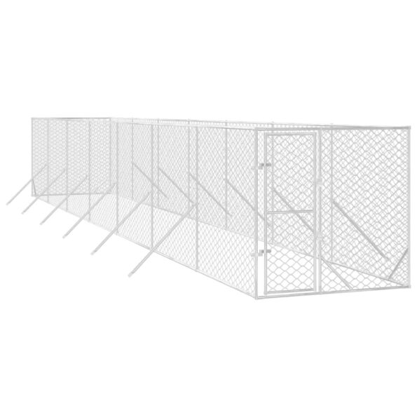 VXL8720845942335_g_en_hd_1.jpg vidaXL Vonkajší koterec pre psov strieborný 2x14x2 m pozinkovaná oceľ – Obrázok 3