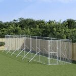 vidaXL Vonkajší koterec pre psov strieborný 2x14x2 m pozinkovaná oceľ