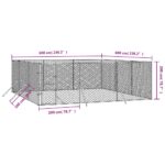vidaXL Vonkajší koterec pre psov strieborný 6x6x2 m pozinkovaná oceľ – Obrázok 4