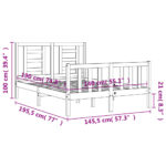 vidaXL Rám postele s čelom biely 140x190 cm masívne drevo – Obrázok 12