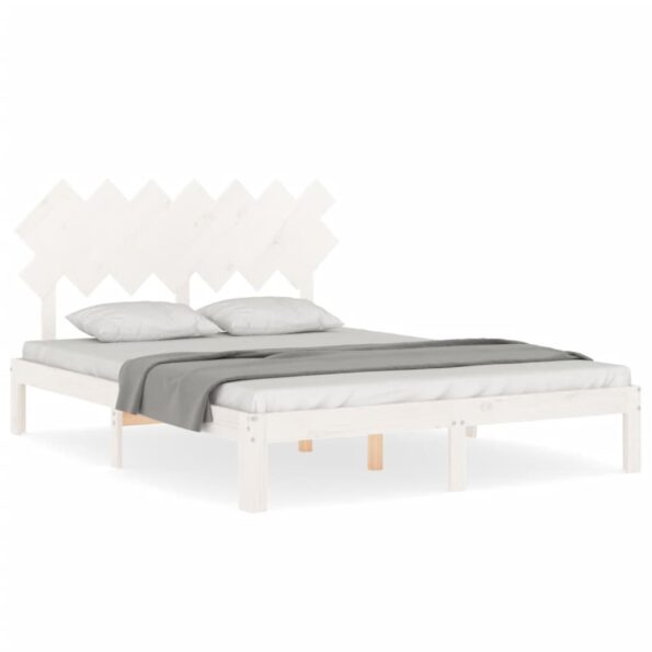 VXL8720845988975_a_en_hd_1.jpg vidaXL Posteľný rám s čelom biely 140x200 cm masívne drevo – Obrázok 2