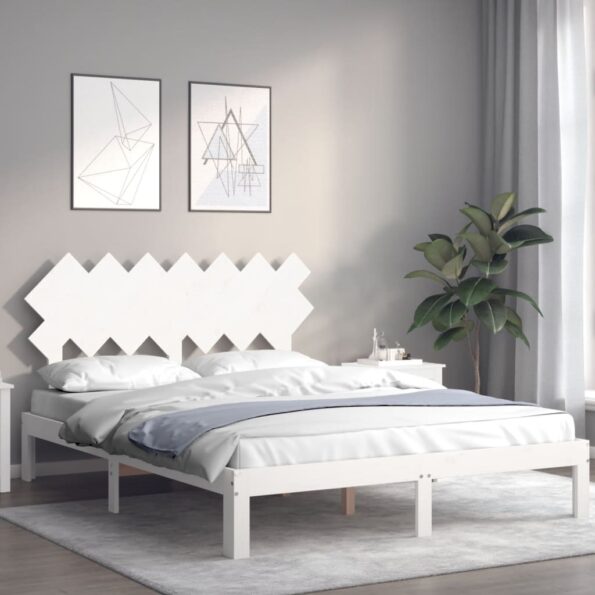 VXL8720845988975_g_en_hd_1.jpg vidaXL Posteľný rám s čelom biely 140x200 cm masívne drevo – Obrázok 3