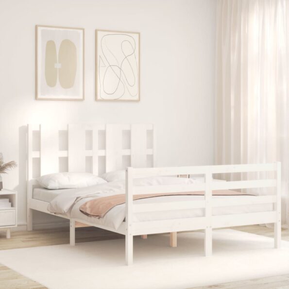 VXL8720845992873_g_en_hd_1.jpg vidaXL Posteľný rám s čelom biely 140x200 cm masívne drevo – Obrázok 3
