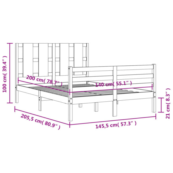 VXL8720845992873_g_en_hd_10.jpg vidaXL Posteľný rám s čelom biely 140x200 cm masívne drevo – Obrázok 12
