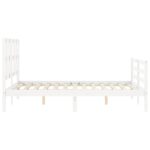 vidaXL Posteľný rám s čelom biely 140x200 cm masívne drevo – Obrázok 6