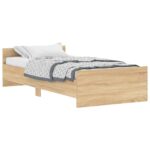 vidaXL Posteľný rám bez matraca dub sonoma 100x200 cm kompozitné drevo – Obrázok 2