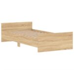 vidaXL Posteľný rám bez matraca dub sonoma 100x200 cm kompozitné drevo – Obrázok 3