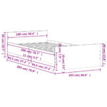 vidaXL Posteľný rám bez matraca dub sonoma 100x200 cm kompozitné drevo – Obrázok 9