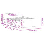 vidaXL Posteľný rám s predným a zadným čelom, čierny 120x200 cm – Obrázok 9