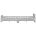 vidaXL Posteľný rám s čelom a opierkou nôh sivý sonoma 140x200 cm – Obrázok 5