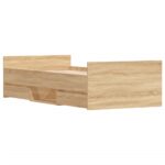 vidaXL Posteľný rám s predným a zadným čelom, dub sonoma 90x200 cm – Obrázok 4