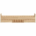 vidaXL Posteľný rám s predným a zadným čelom, dub sonoma 90x190 cm – Obrázok 7