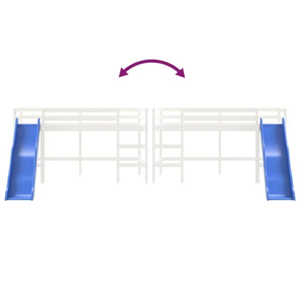 vidaXL Detská vyvýšená posteľ šmýkačka biela 80x200cm masívna borovica – Obrázok 8