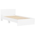 vidaXL Posteľný rám s čelom a LED svetlami biely 100x200 cm – Obrázok 6