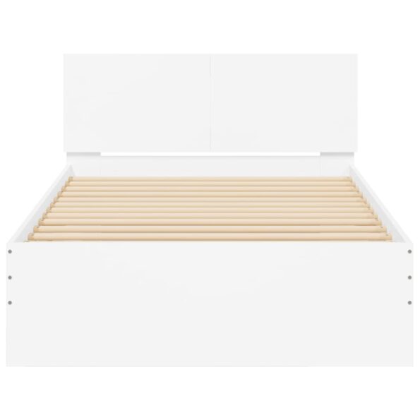 vidaXL Posteľný rám s čelom a LED svetlami biely 100x200 cm – Obrázok 7