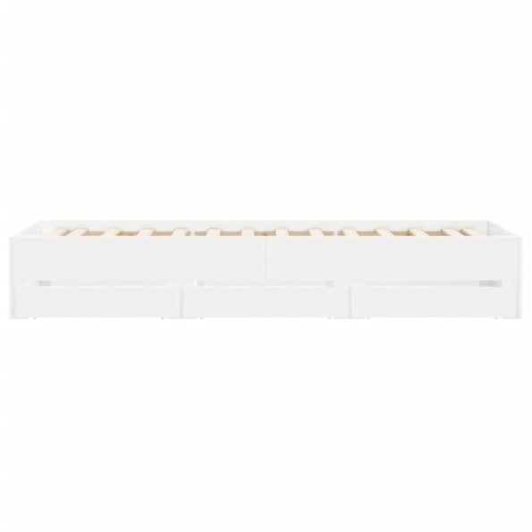 vidaXL Posteľný rám so zásuvkami biely 90x200 cm kompozitné drevo – Obrázok 7