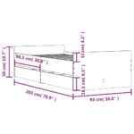 vidaXL Rám postele so zásuvkami biely 90x200 cm – Obrázok 11