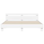 vidaXL Posteľný rám s čelom biely 160x200 cm kompozitné drevo – Obrázok 5