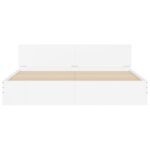 vidaXL Posteľný rám s čelom biely 160x200 cm – Obrázok 5