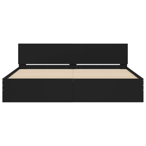 vidaXL Posteľný rám s čelom čierny 160x200 cm – Obrázok 5