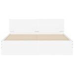 vidaXL Posteľný rám s čelom biely 140x200 cm – Obrázok 5