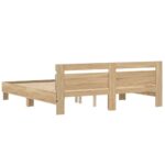 vidaXL Posteľný rám s čelom a LED dub sonoma 200x200 cm – Obrázok 9