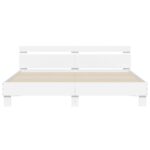 vidaXL Posteľný rám s čelom a LED biely 180x200 cm – Obrázok 7