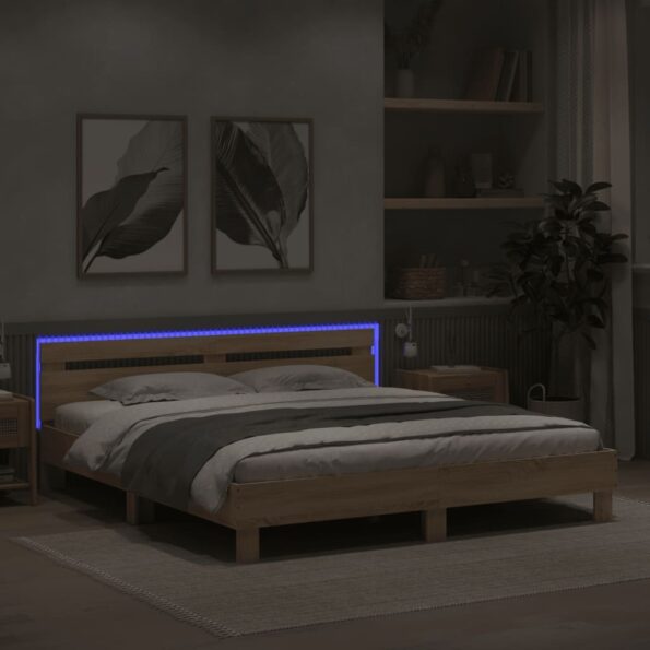 VXL8721012247512_g_en_hd_2.jpg vidaXL Posteľný rám s čelom a LED dub sonoma 160x200 cm – Obrázok 4