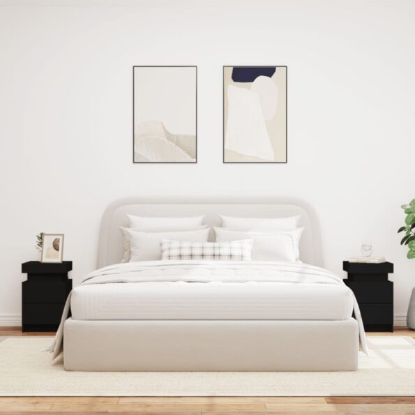 vidaXL Nočné stolíky s LED svetlami 2 ks čierne 35x39x55 cm – Obrázok 3