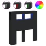 vidaXL Čelo s LED čierne 100x18,5x103,5 cm kompozitné drevo – Obrázok 2