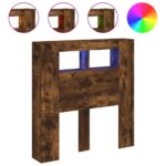 vidaXL Čelo s LED dymový dub 100x18,5x103,5 cm kompozitné drevo – Obrázok 2