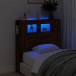 vidaXL Čelo s LED hnedý dub 100x18,5x103,5 cm kompozitné drevo