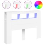vidaXL Čelo s LED biele 140x18,5x103,5 cm kompozitné drevo – Obrázok 2