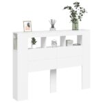 vidaXL Čelo s LED biele 140x18,5x103,5 cm kompozitné drevo – Obrázok 4