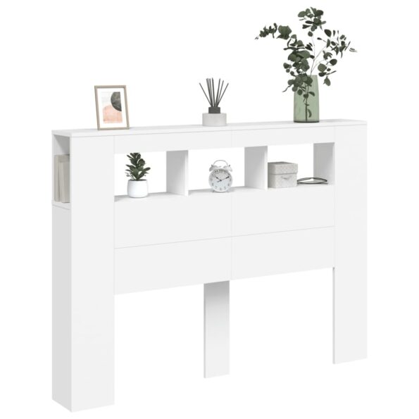 vidaXL Čelo s LED biele 140x18,5x103,5 cm kompozitné drevo – Obrázok 4