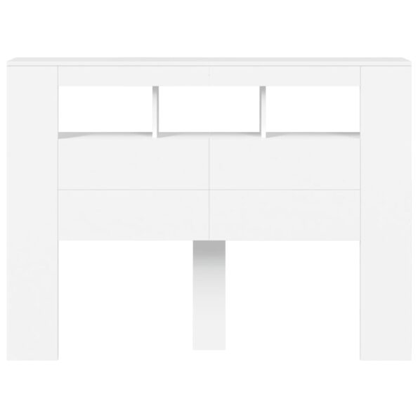 vidaXL Čelo s LED biele 140x18,5x103,5 cm kompozitné drevo – Obrázok 6