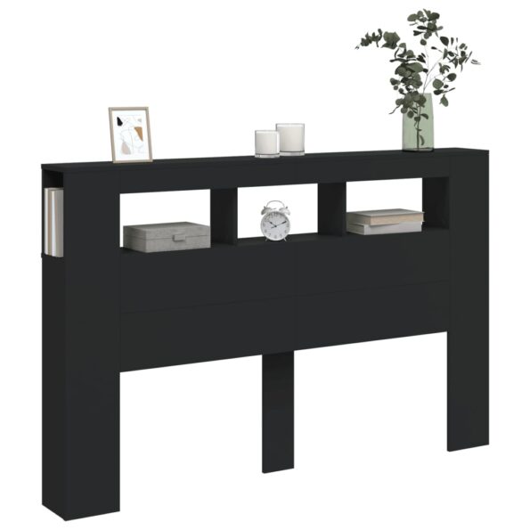 vidaXL Čelo s LED čierne 160x18,5x103,5 cm kompozitné drevo – Obrázok 4