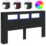 vidaXL Čelo s LED čierne 180x18,5x103,5 cm kompozitné drevo – Obrázok 2