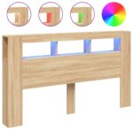 vidaXL Čelo s LED dub sonoma 180x18,5x103,5 cm kompozitné drevo – Obrázok 2