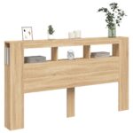 vidaXL Čelo s LED dub sonoma 180x18,5x103,5 cm kompozitné drevo – Obrázok 5