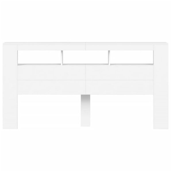 vidaXL LED čelo postele biele 200x18,5x103,5 cm kompozitné drevo – Obrázok 5