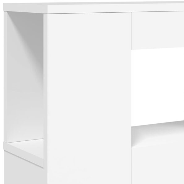 vidaXL LED čelo postele biele 200x18,5x103,5 cm kompozitné drevo – Obrázok 7