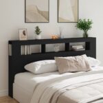 vidaXL LED čelo postele čierne 200x18,5x103,5 cm kompozitné drevo – Obrázok 11