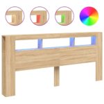 vidaXL Čelo s LED dub sonoma 220x18,5x103,5 cm kompozitné drevo – Obrázok 2