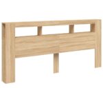 vidaXL Čelo s LED dub sonoma 220x18,5x103,5 cm kompozitné drevo – Obrázok 3