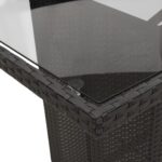vidaXL 9-dielna záhradná jedálenská sada s vankúšmi čierna polyratan – Obrázok 6