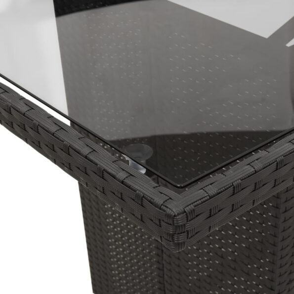 vidaXL 9-dielna záhradná jedálenská sada s vankúšmi čierna polyratan – Obrázok 6