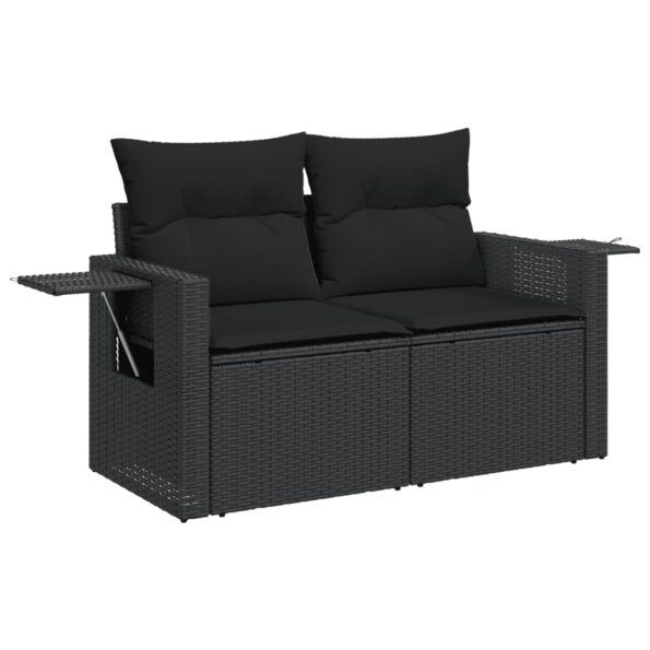VXL8721012333758_a_en_hd_1.jpg vidaXL Záhradná pohovka s vankúšmi 2-miestna čierna polyrattan – Obrázok 2